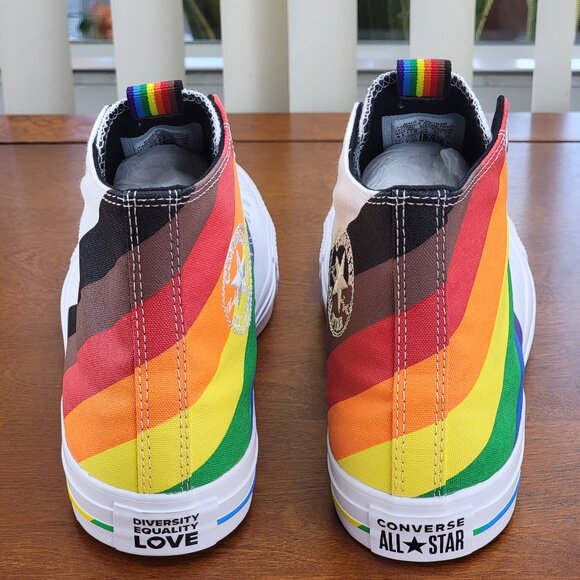 Converse Men's CTAS Hi Pride Canvas 167758C White/University Red/Multi NWB - Picture 5 of 12